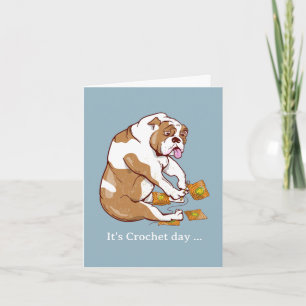 Engelska Bulldog Crochet Kort