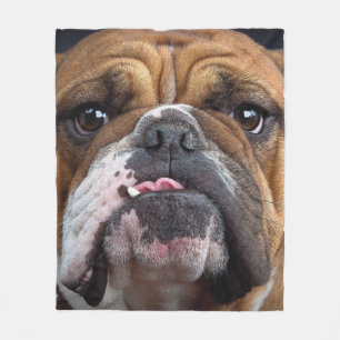 Engelska bulldog Dekorativ kudde Fleecefilt