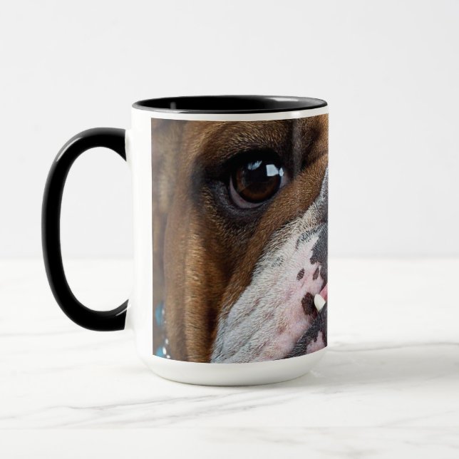 Engelska bulldog Dekorativ kudde Mugg (Vänster)