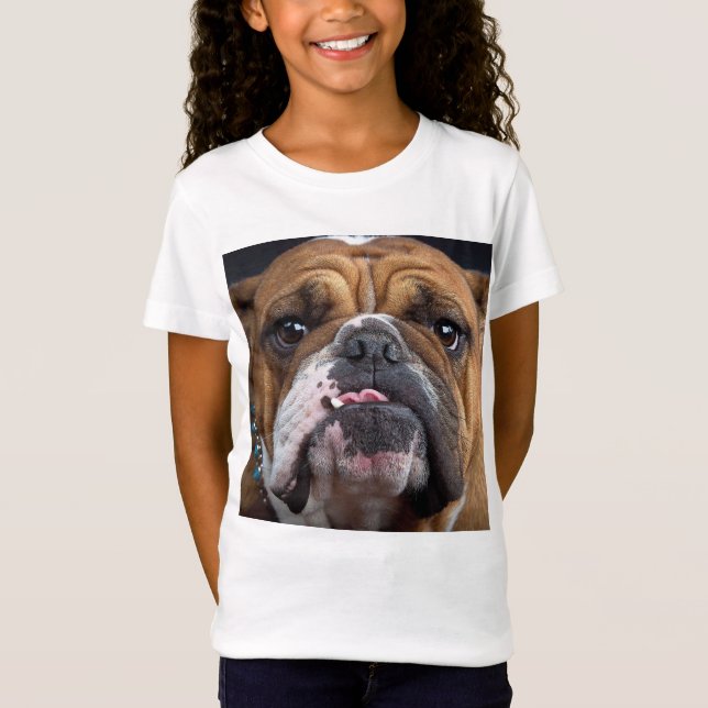 Engelska bulldog Dekorativ kudde T Shirt (Framsida)