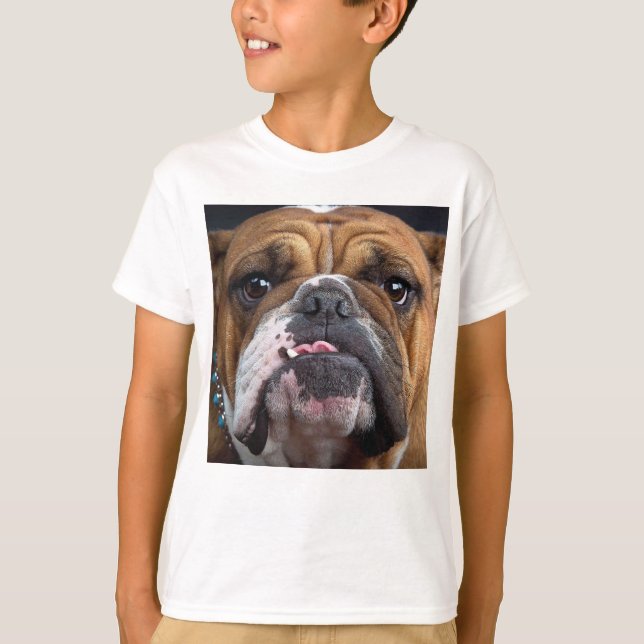 Engelska bulldog Dekorativ kudde T Shirt (Framsida)