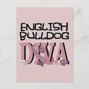 Engelska Bulldog DIVA Vykort