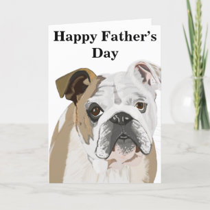 Engelska Bulldog Editable Far's Day Helgkort