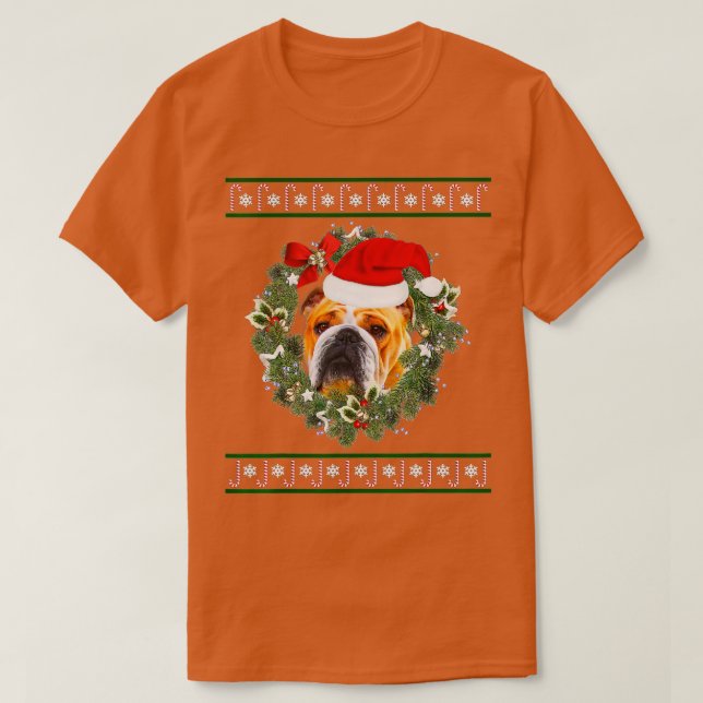 Engelska bulldog - Engelska bulldog - jul T Shirt (Design framsida)