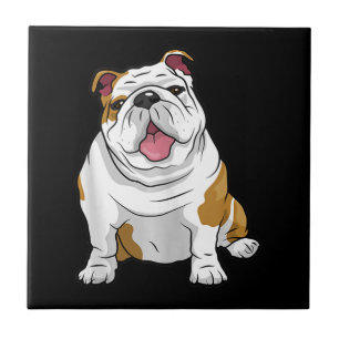 Engelska Bulldog Fantastisk Funny Bulldog Valp Hun Kakelplatta