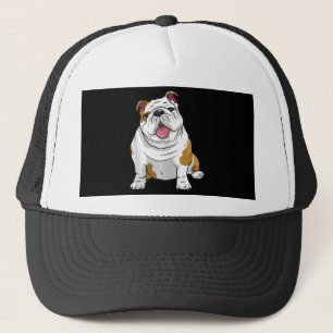 Engelska Bulldog Fantastisk Funny Bulldog Valp Hun Keps