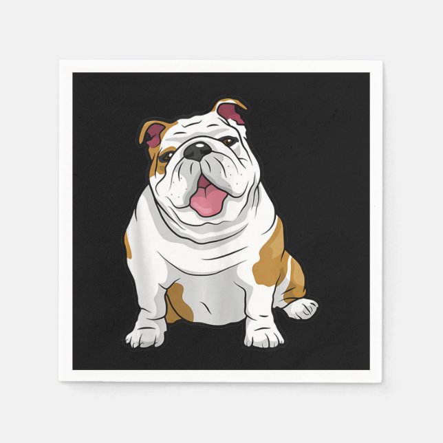 Engelska Bulldog Fantastisk Funny Bulldog Valp Hun Pappersservett (Framsidan)