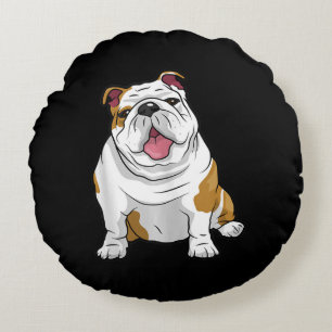 Engelska Bulldog Fantastisk Funny Bulldog Valp Hun Rund Kudde