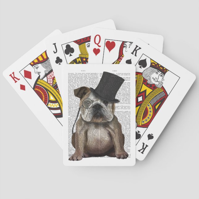 Engelska bulldog, Formal Hound och Hat Casinokort (Baksidan)