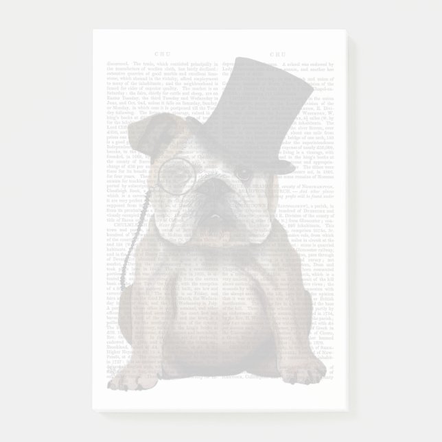 Engelska bulldog, Formal Hound och Hat Post-it Block (Framsida)