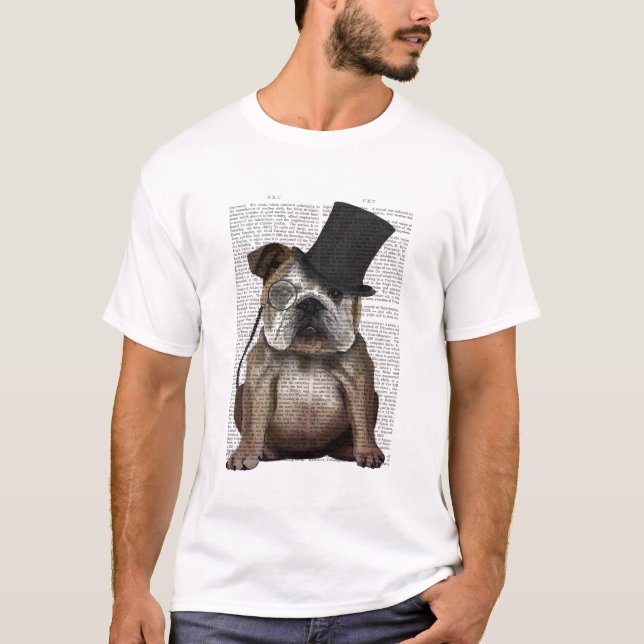 Engelska bulldog, Formal Hound och Hat T Shirt (Framsida)