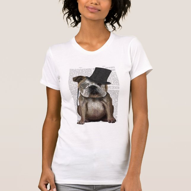Engelska bulldog, Formal Hound och Hat T Shirt (Framsida)