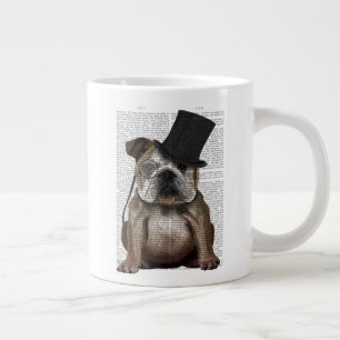 Engelska bulldog, formell hound och hatt jumbo mugg