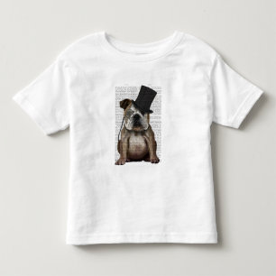Engelska bulldog, formell hound och hatt t shirt