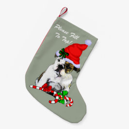 Engelska Bulldog God jul Liten Julstrumpa