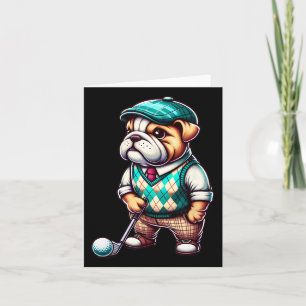 Engelska bulldog Golf Golfer Golfing Sport Manar W Kort
