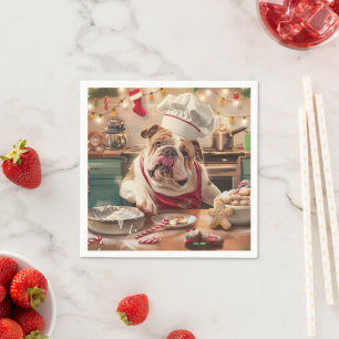 Engelska bulldog-Helgdag Baking: Festive jul Pappersservett