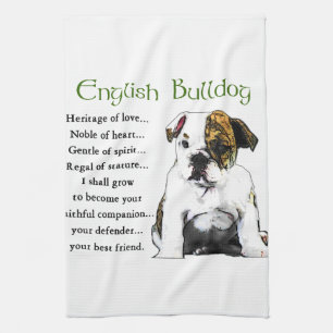 Engelska Bulldog Heritage of Kärlek Kökshandduk