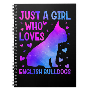 Engelska bulldog Hund älskare Solros Hund Best Hun Anteckningsbok