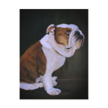 Engelska Bulldog Hund Art Postcard