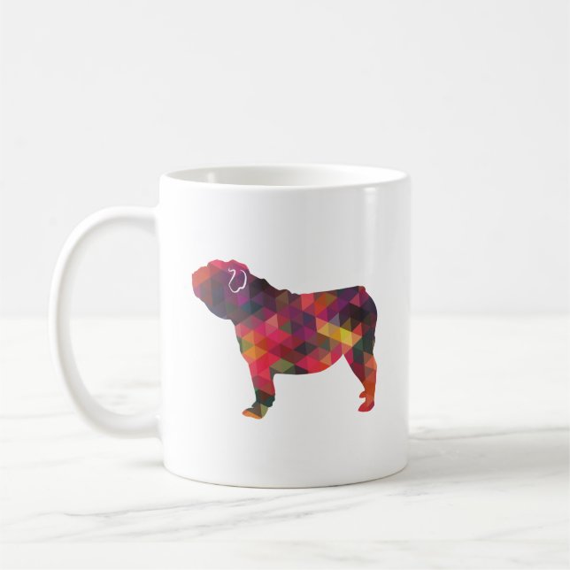 Engelska bulldog Hund aveln Geo Silhouette Multi Kaffemugg (Vänster)