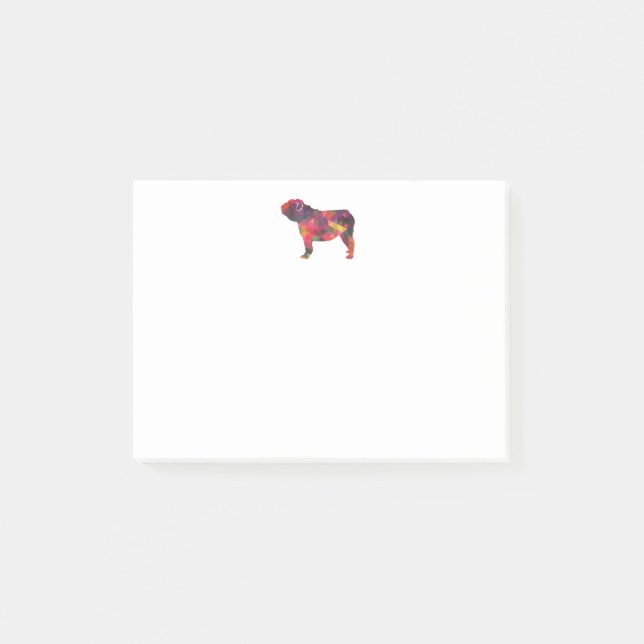 Engelska bulldog Hund aveln Geo Silhouette Multi Post-it Block (Framsida)