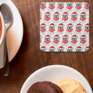 Engelska Bulldog Hund aveln jul Underlägg Papper Kvadrat