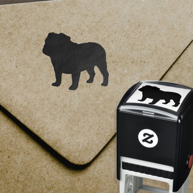 Engelska Bulldog Hund aveln Silhouette Självfärgande Stämpel (Skapare uppladdad)