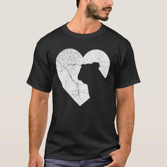 Engelska Bulldog Hund Funny Heart Valentine Day Do T Shirt (Framsida)