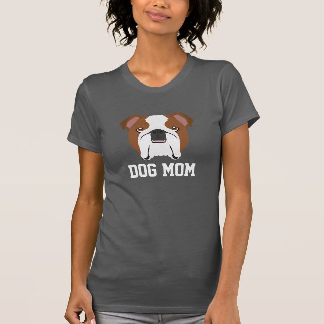Engelska bulldog Hund Mamma T Shirt (Framsida)