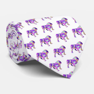 Engelska Bulldog Hund Silhouette Lila White Nacke Slips