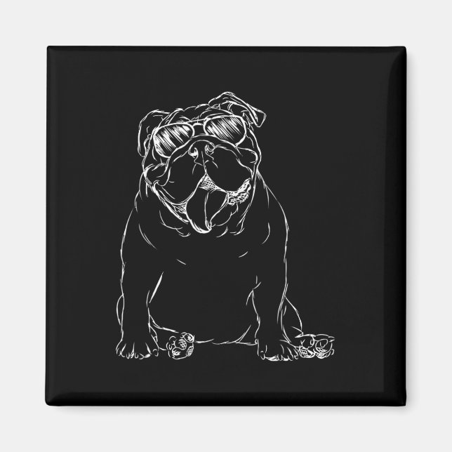 Engelska bulldog Hundägare Magnet (Framsidan)
