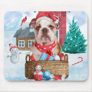 Engelska bulldog i Hund i snö Musmatta