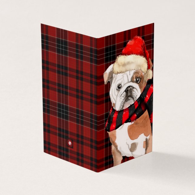 Engelska bulldog jul Red Helgdag Play Kort (Utsida)