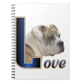 Engelska bulldog Kärlek Anteckningsbok Med Spiral