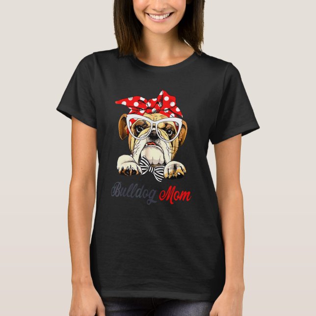 Engelska Bulldog Kärlek Cute Bully Hund Mamma Wome T Shirt (Framsida)