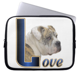 Engelska bulldog Kärlek Laptop Sleeve