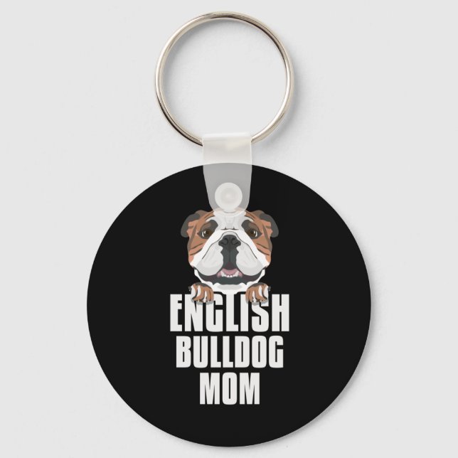 Engelska Bulldog Mamma, Hund Mamma Nyckelring (Framsida)