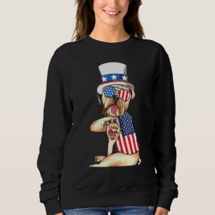 Engelska Bulldog Merica 4:e juli American Sungla T Shirt