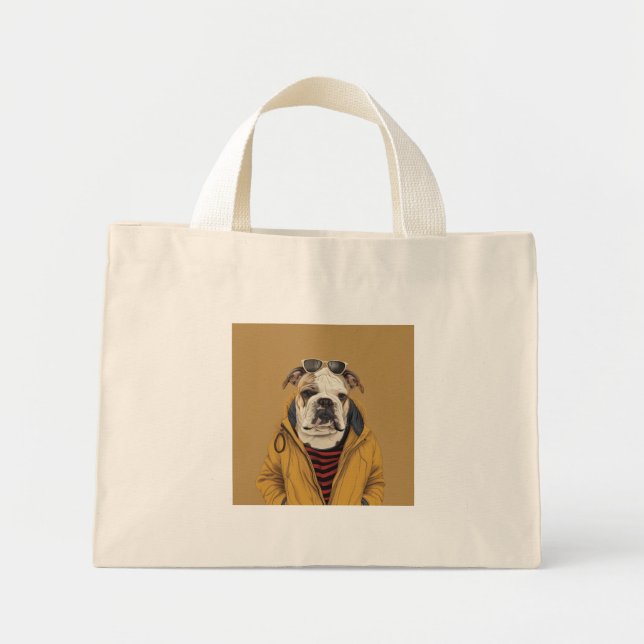Engelska bulldog mini tygkasse (Framsidan)