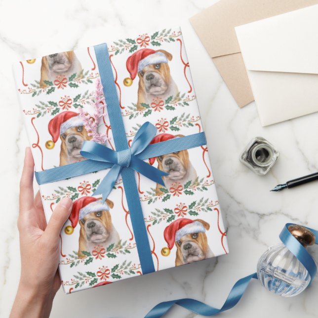 Engelska Bulldog Mönster jul Presentpapper (Gifting)