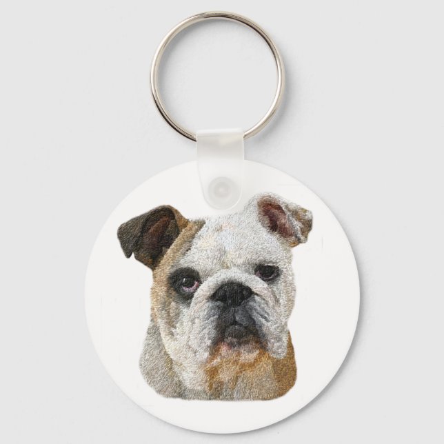 Engelska Bulldog-Nyckelringar Nyckelring (Framsida)