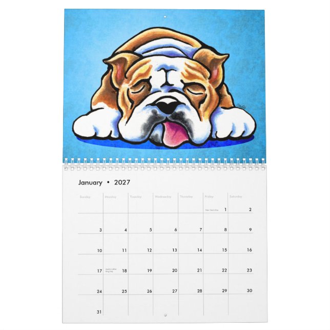 Engelska bulldog off-Leash Art™ Vol 1 Kalender (Jan 2027)