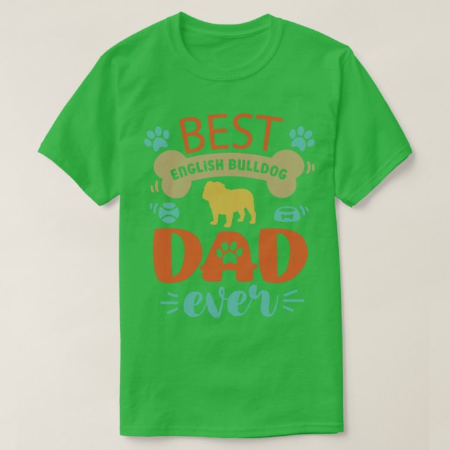 Engelska bulldog Pappa T Shirt (Design framsida)