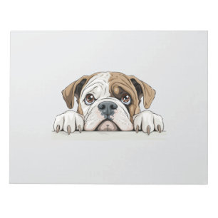 Engelska bulldog Peeking Cute Adsible Funny Animal Anteckningsblock