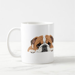 Engelska bulldog Peeking Cute Adsible Funny Animal Kaffemugg