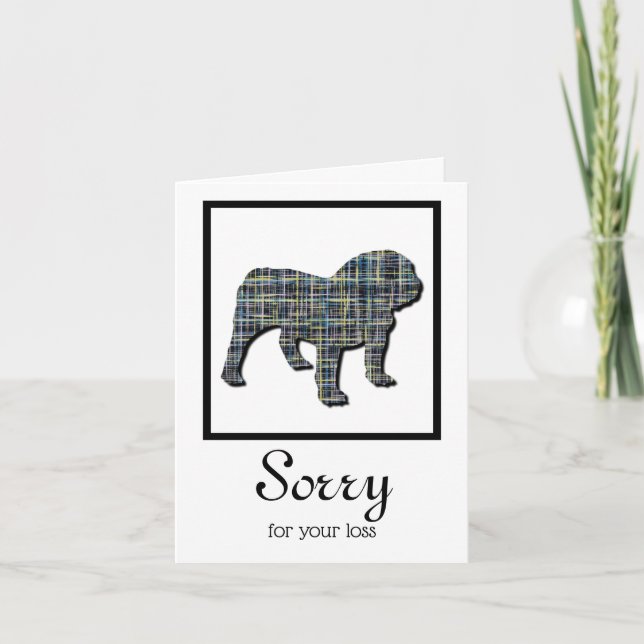 Engelska bulldog Pet Sympathy Card Kort (Framsida)