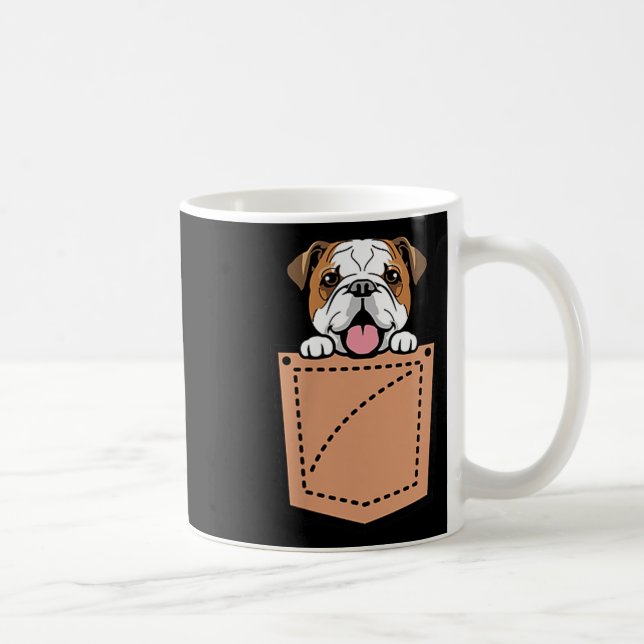 Engelska Bulldog Pocket Hund Kaffemugg (Höger)