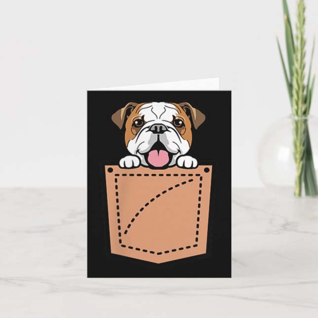 Engelska Bulldog Pocket Hund Kort (Framsida)