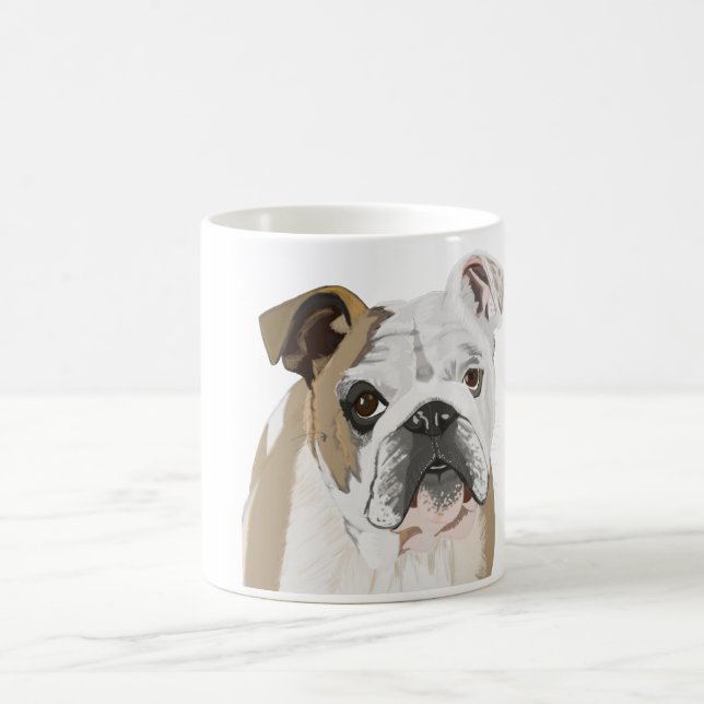 Engelska bulldog Porträtt Kaffemugg (Center)
